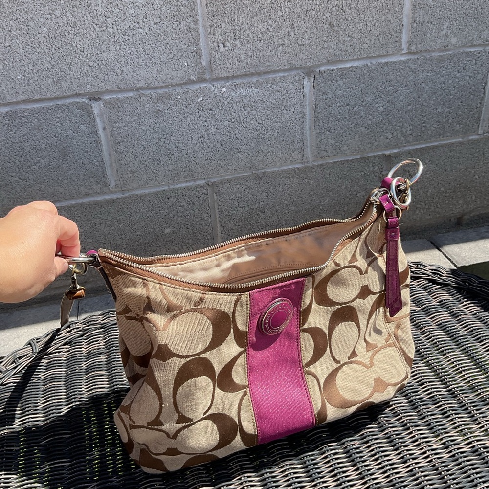 Coach Tan and Purple Women's Bag